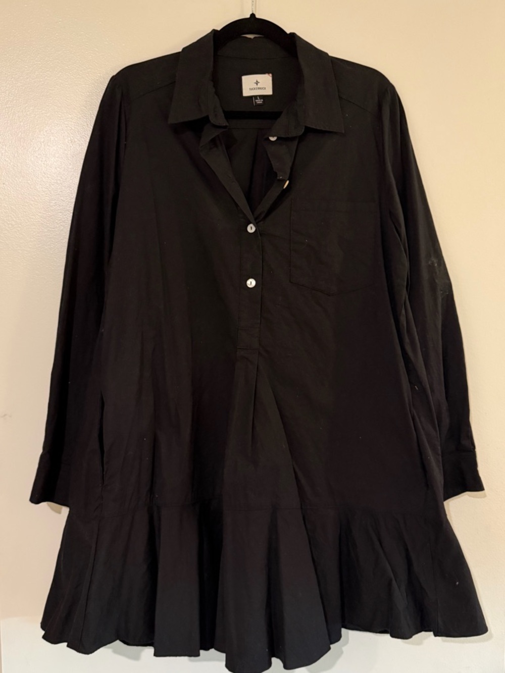 Tuckernuck Black Long Sleeve Shirt Dress